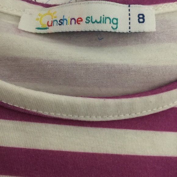 Girls Sz 7/8 summer dress purple stripe floral - Picture 3 of 3